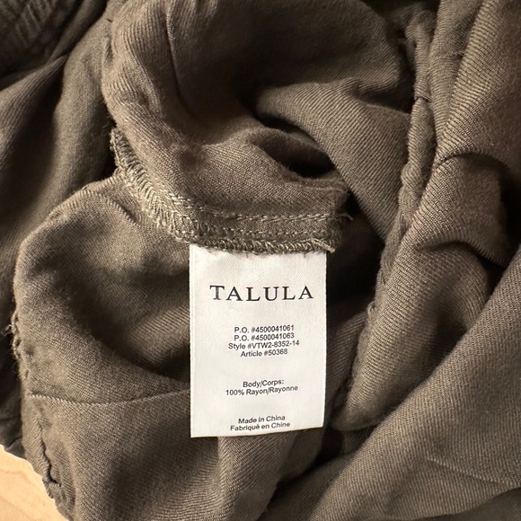 Aritzia Talula Dark Green Romper Jumpsuit Strapless Cinched Waist Jogger (XXS) - Picture 6 of 6